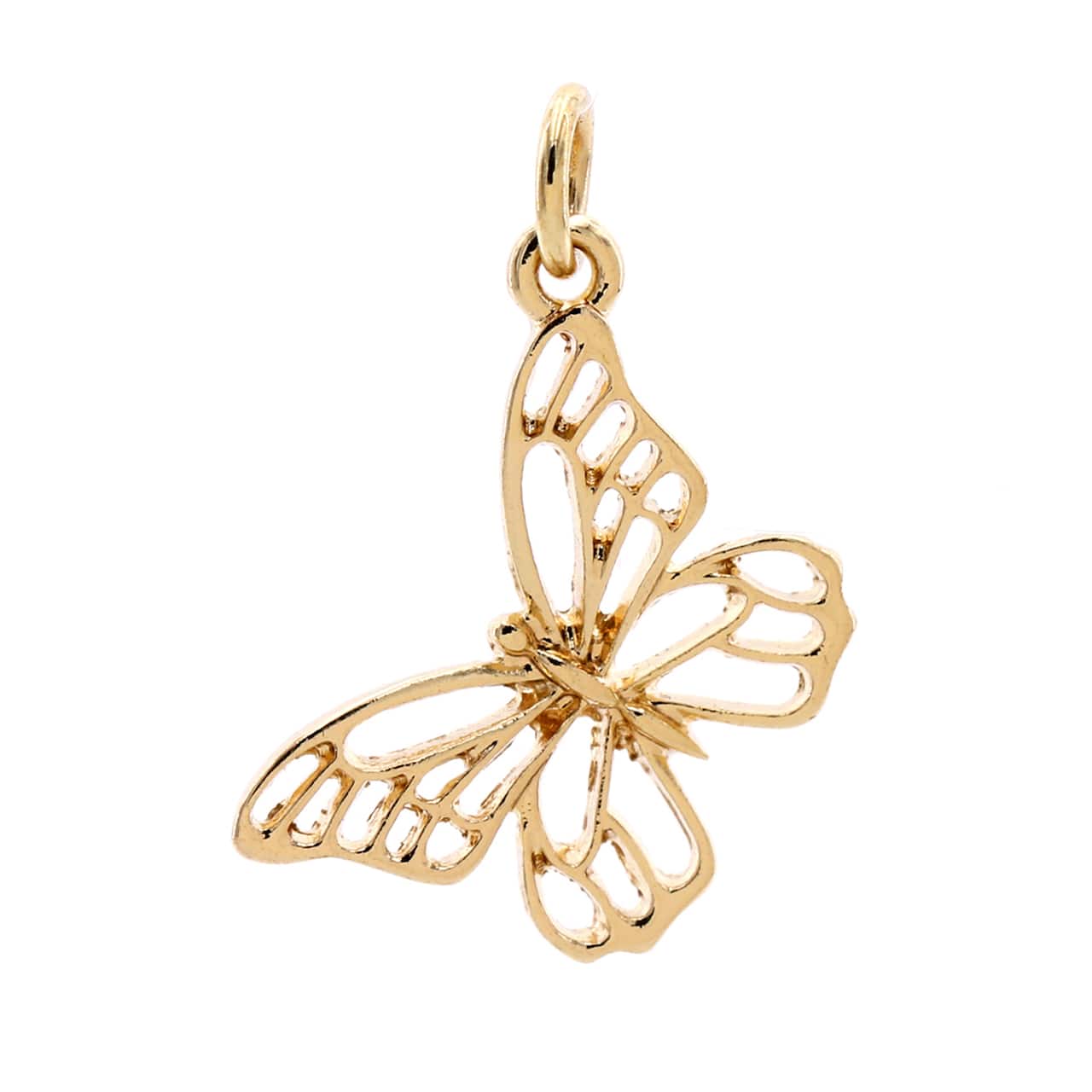 Charmalong&#x2122; 14K Gold Plated Butterfly Charm by Bead Landing&#x2122;